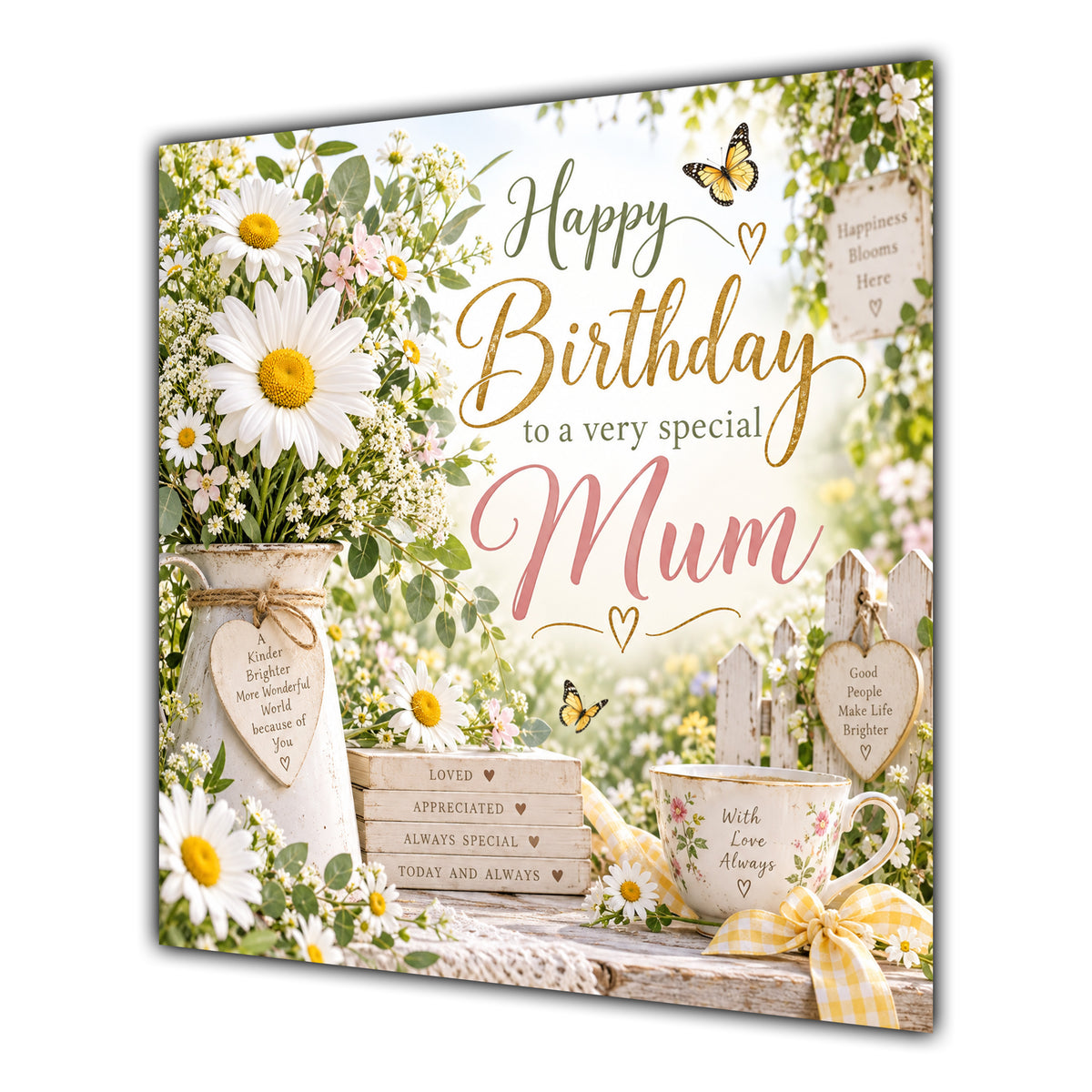 Mum Birthday Card Daisies Country Garden