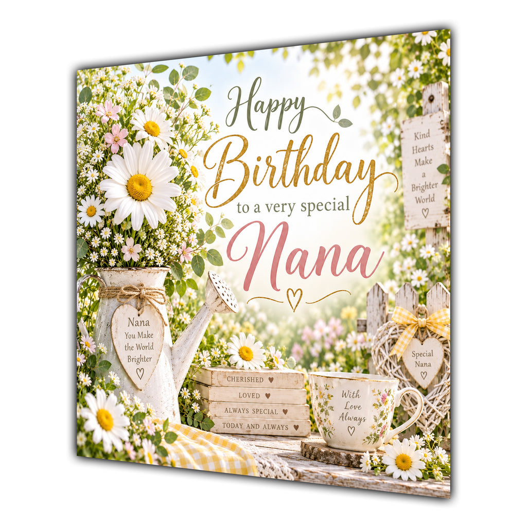 Nana Birthday Card Daisies Country Garden
