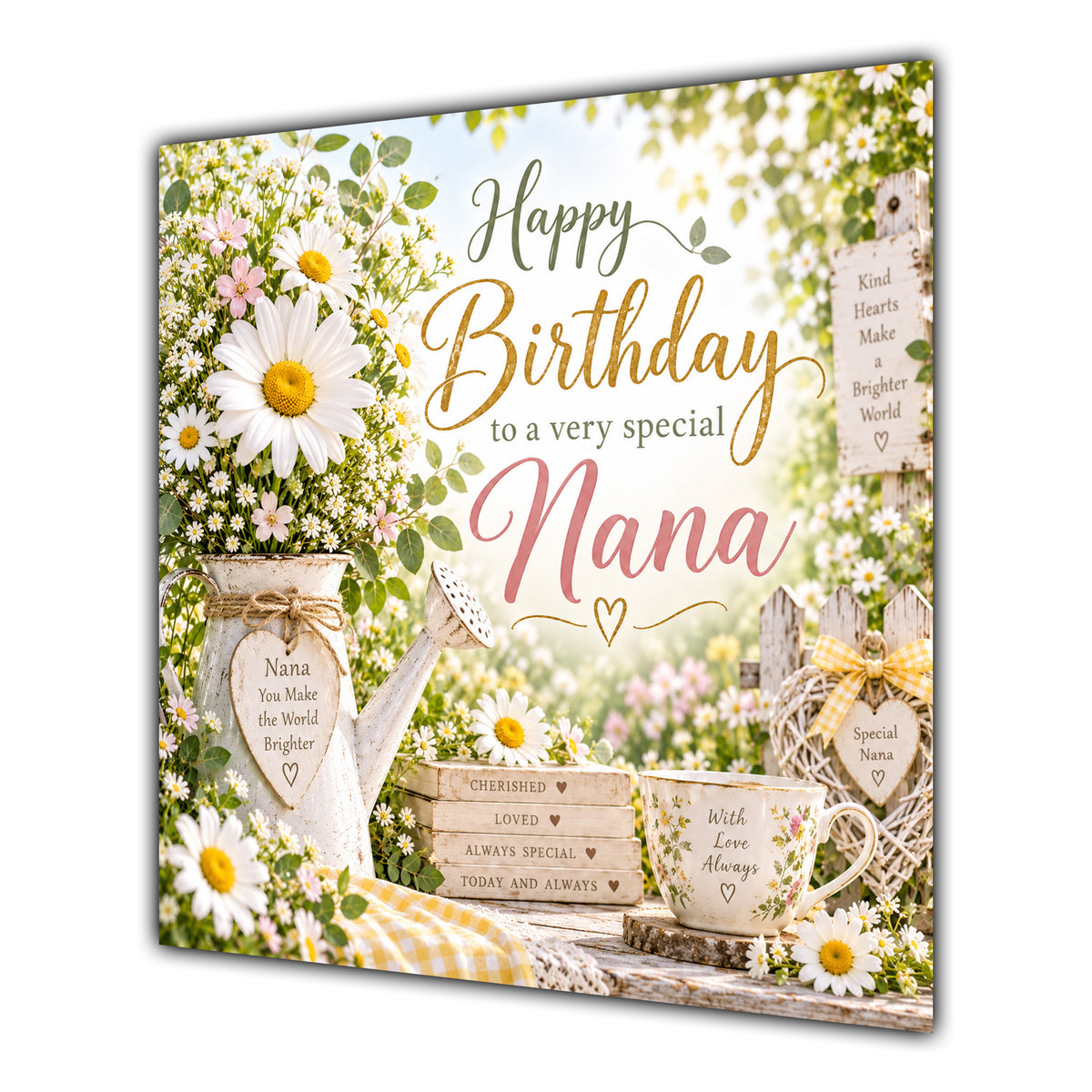 Nana Birthday Card Daisies Country Garden