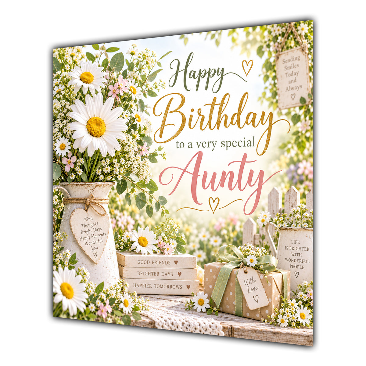 Aunty Birthday Card Daisies Country Garden