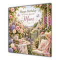 Mum Birthday Card Cottage Garden Afternoon Tea