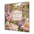 Sister Birthday Card Cottage Garden Afternoon Tea