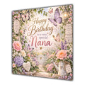 Nana Birthday Card Butterflies Flower Garden