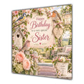 Sister Birthday Card Garden Birds Flowers