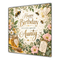 Aunty Birthday Card Bumblebees Honey Flowers