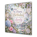 Aunty Birthday Card Dragonflies Flower Garden