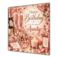 Aunty Birthday Card Pink Champagne Celebration