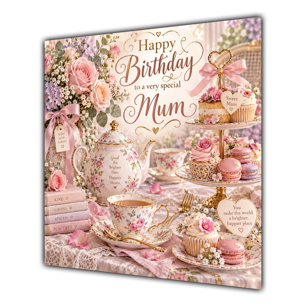 Mum Birthday Card Afternoon Tea Cakes