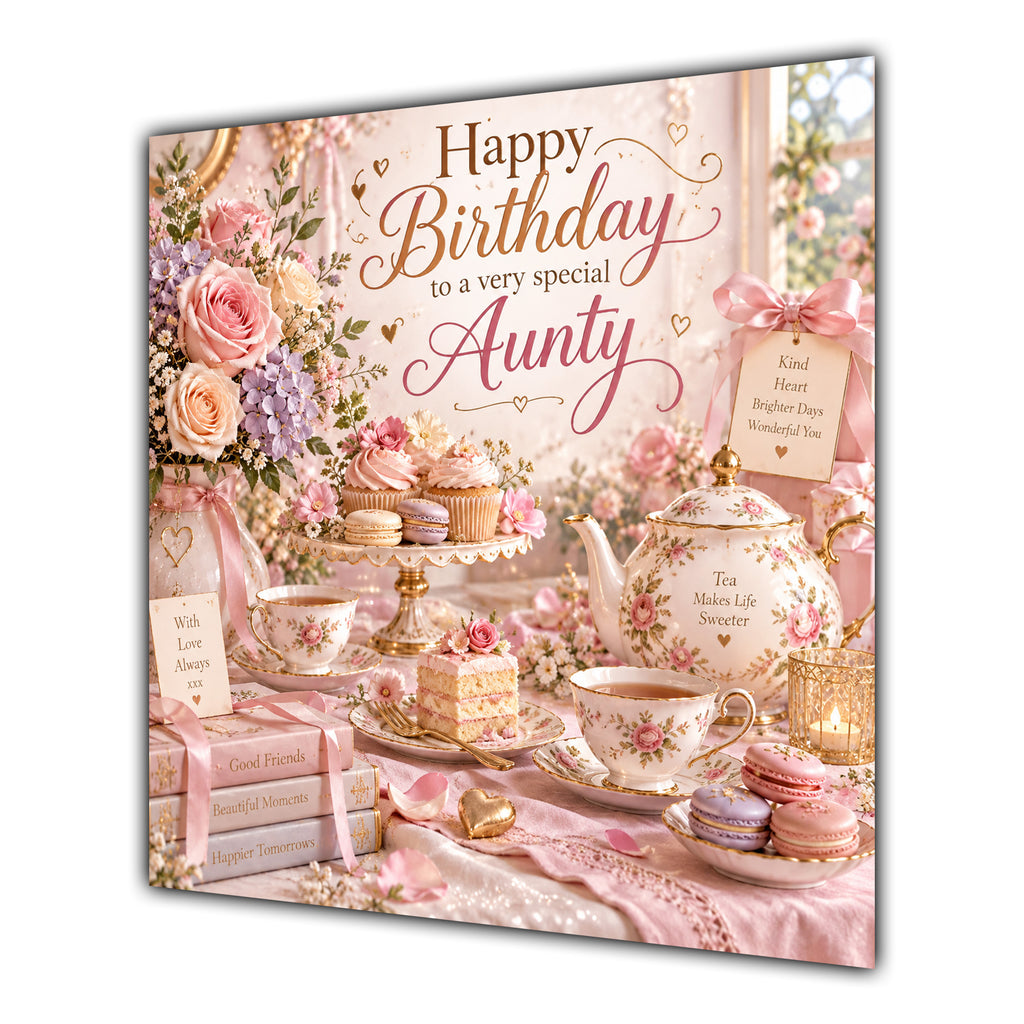 Aunty Birthday Card Afternoon Tea Cakes