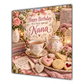 Nana Birthday Card Tea Biscuits Roses
