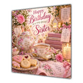 Sister Birthday Card Tea Biscuits Roses