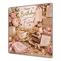 Friend Birthday Card Coffee Cake Roses