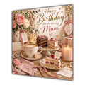 Mum Birthday Card Coffee Cake Roses