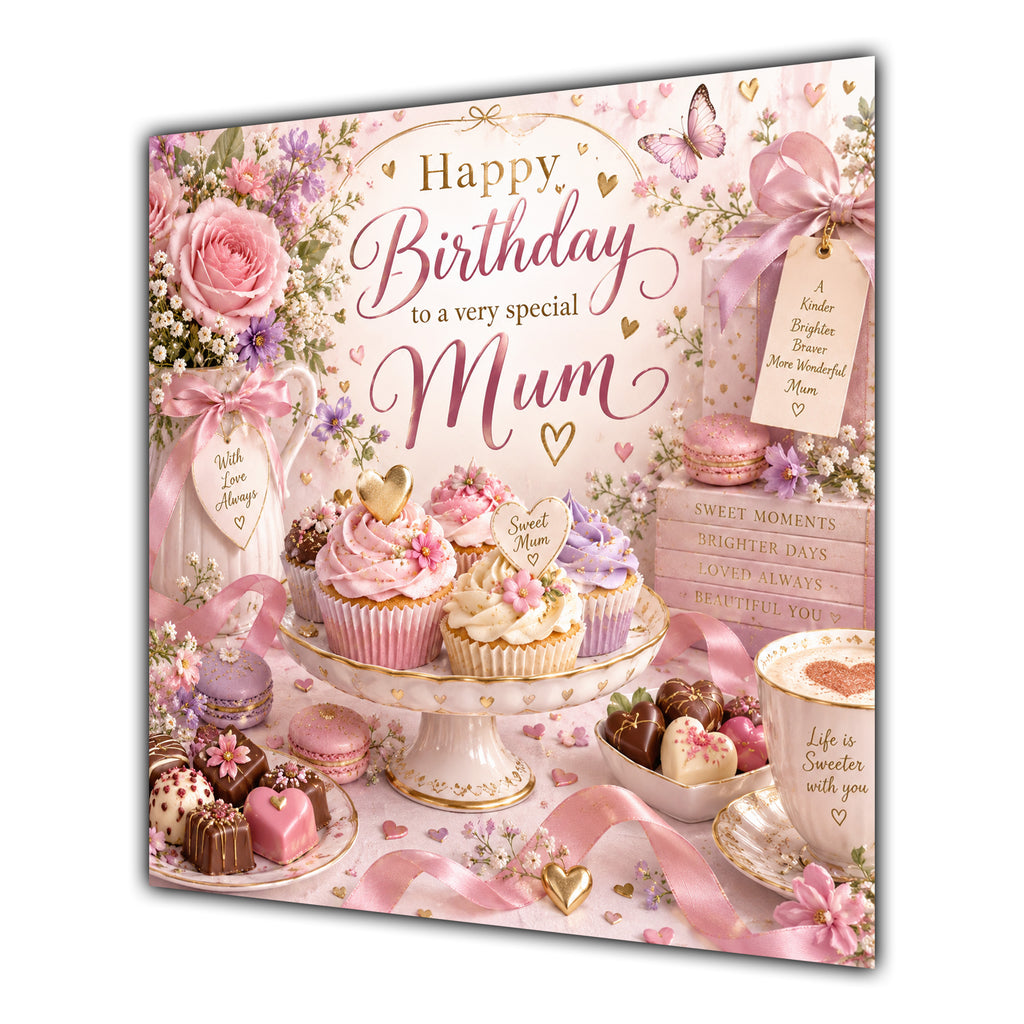 Mum Birthday Card Cupcakes Sweet Treats