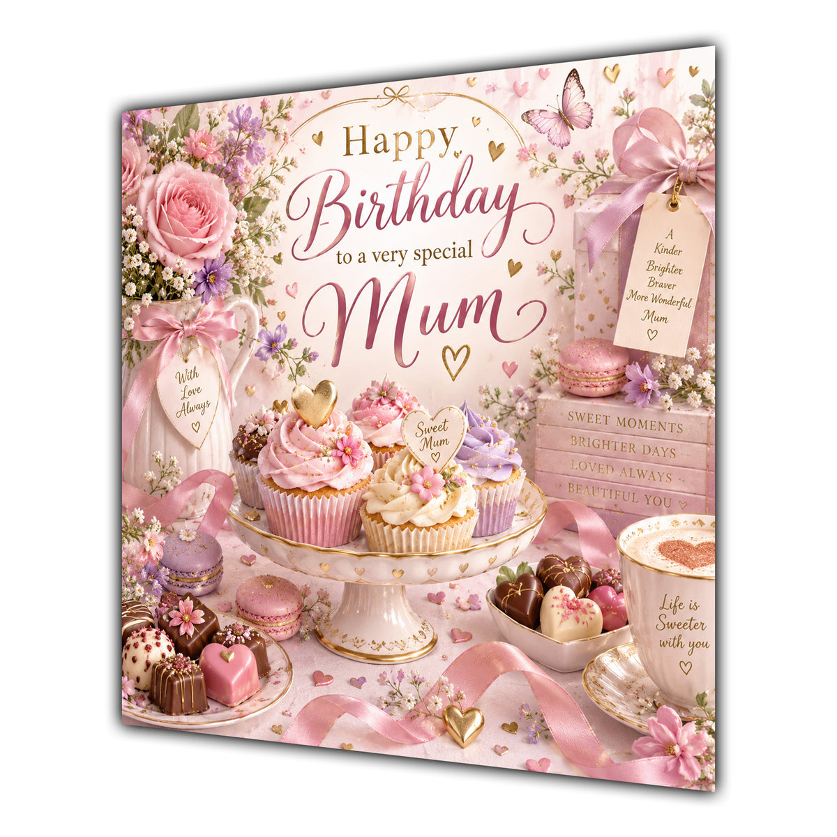 Mum Birthday Card Cupcakes Sweet Treats