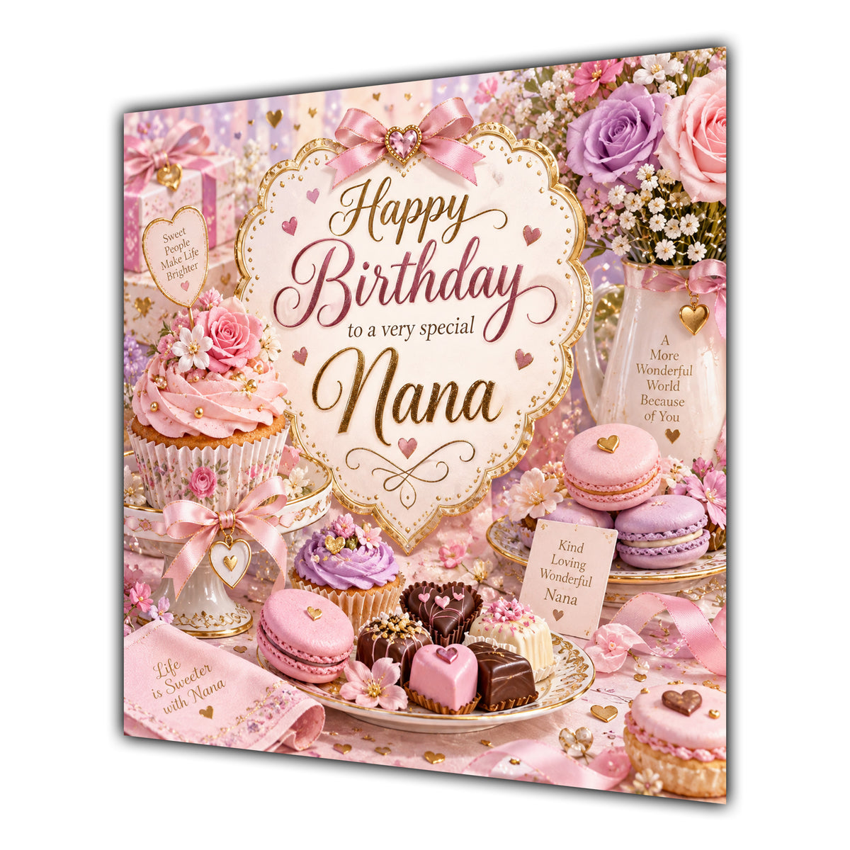 Nana Birthday Card Cupcakes Sweet Treats