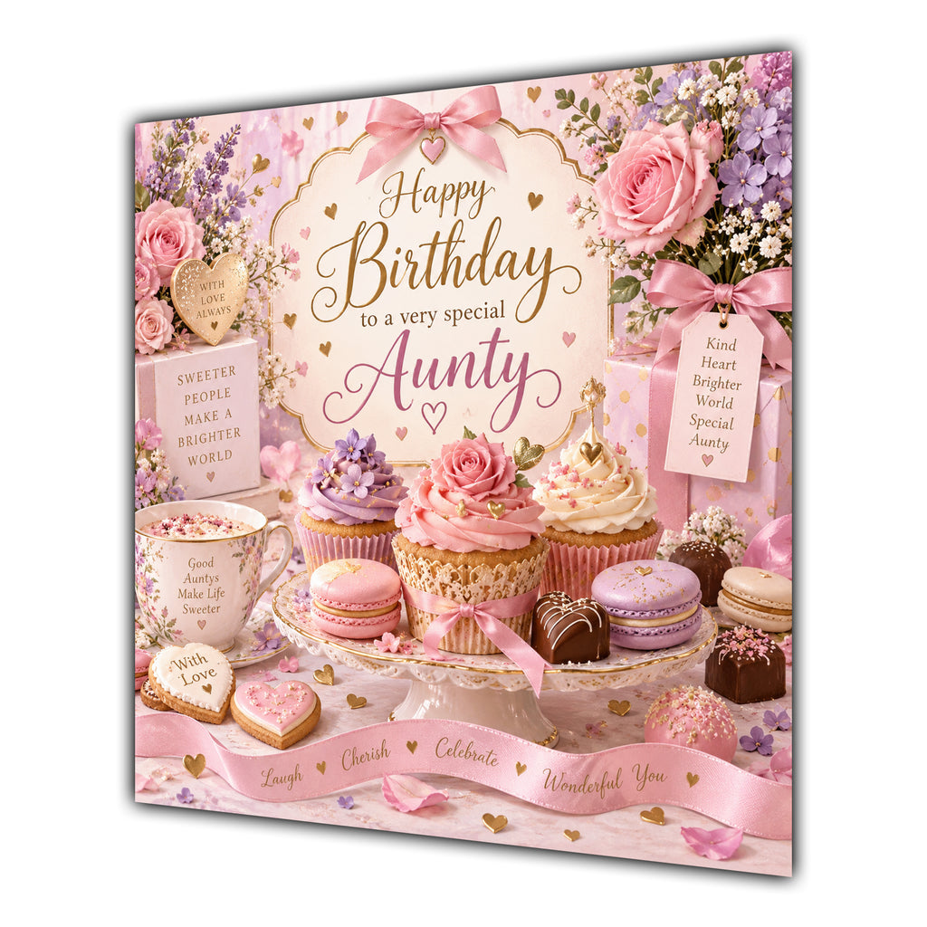 Aunty Birthday Card Cupcakes Sweet Treats