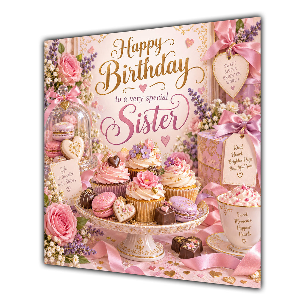 Sister Birthday Card Cupcakes Sweet Treats