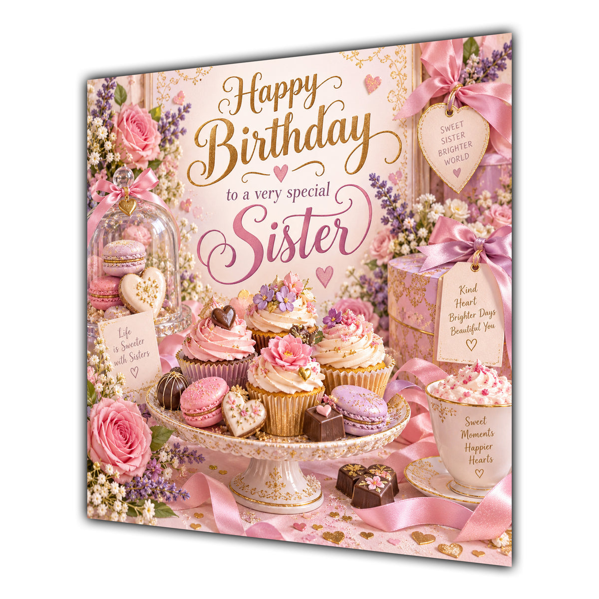 Sister Birthday Card Cupcakes Sweet Treats