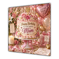 Mum Birthday Card Pink Birthday Cake Balloons