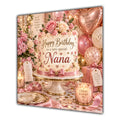 Nana Birthday Card Pink Birthday Cake Balloons