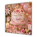 Sister Birthday Card Pink Birthday Cake Balloons