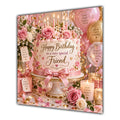 Friend Birthday Card Pink Birthday Cake Balloons