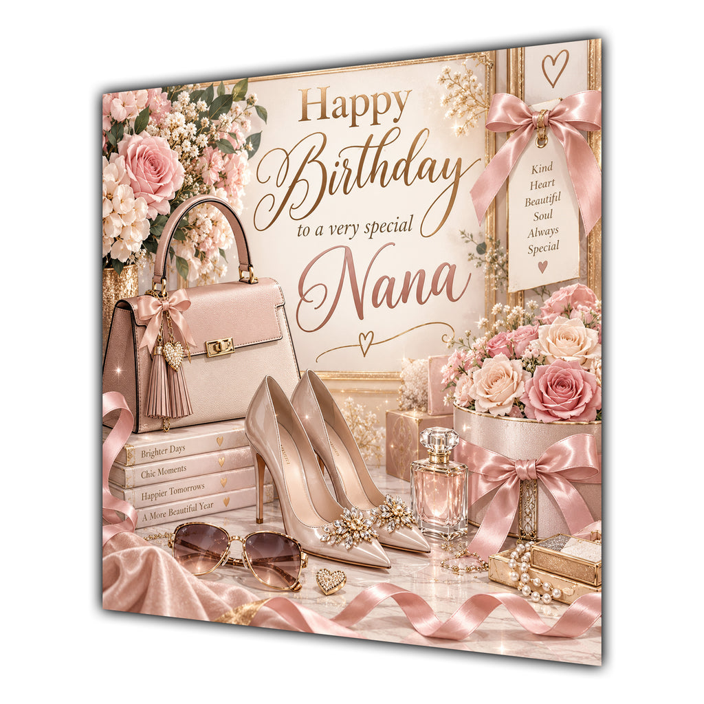 Nana Birthday Card Handbag Heels Fashion