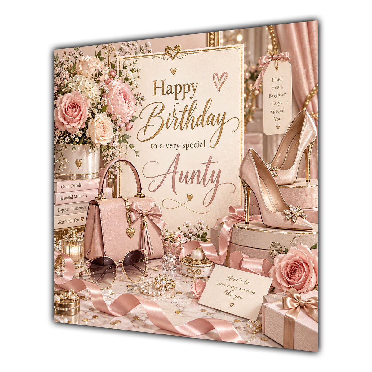 Aunty Birthday Card Handbag Heels Fashion