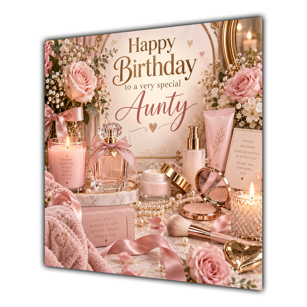 Aunty Birthday Card Makeup Perfume Beauty