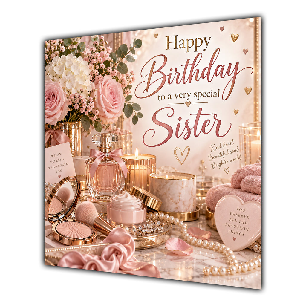 Sister Birthday Card Makeup Perfume Beauty