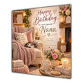 Nana Birthday Card Cosy Armchair Sleeping Cat