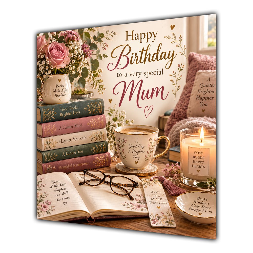 Mum Birthday Card Books Reading Tea
