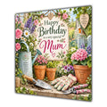 Mum Birthday Card Gardening Flowers Tools