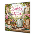 Sister Birthday Card Gardening Flowers Tools