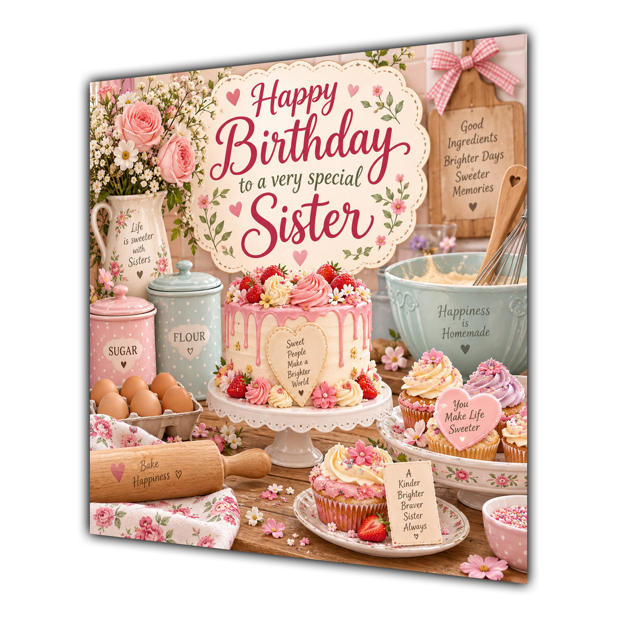 Sister Birthday Card Baking Cakes Kitchen