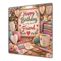 Friend Birthday Card Knitting Crochet Wool