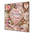 Friend Birthday Card Sewing Embroidery Craft