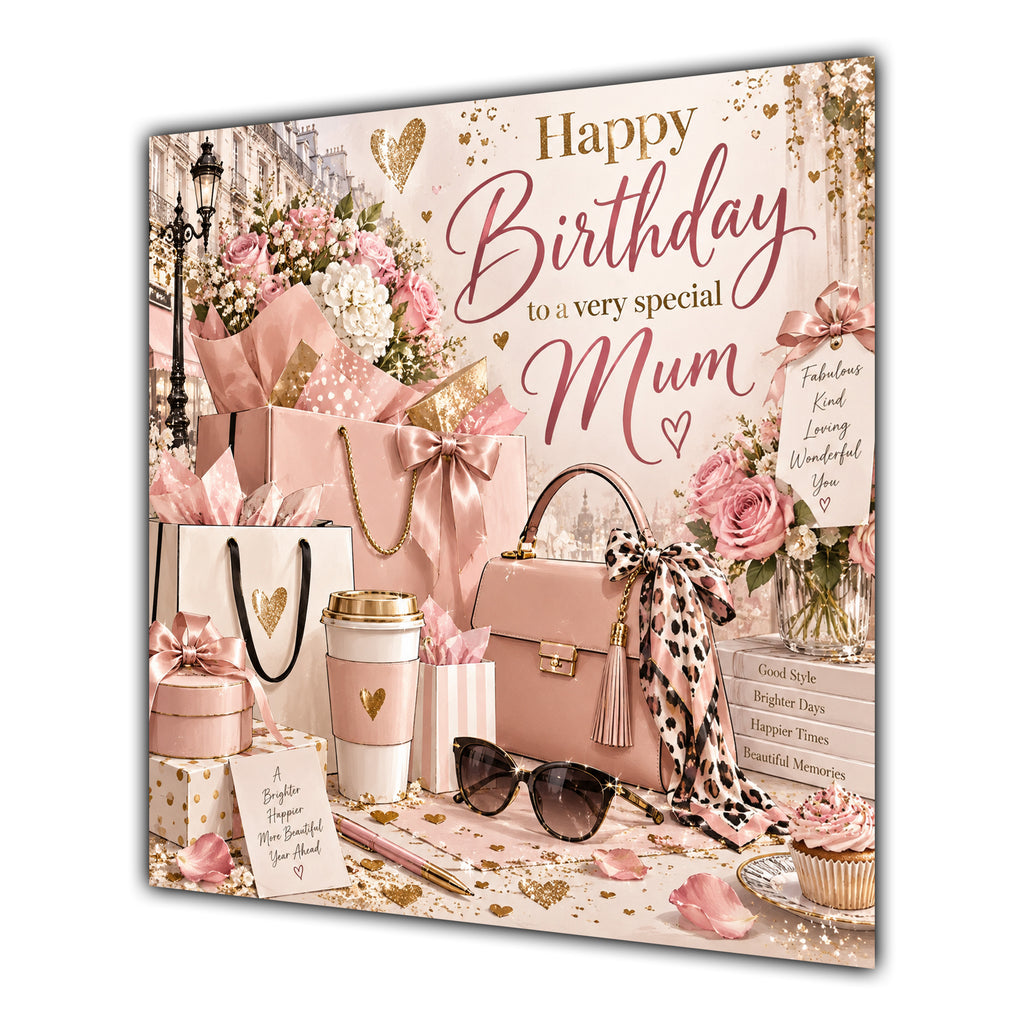 Mum Birthday Card Shopping Handbag Gifts