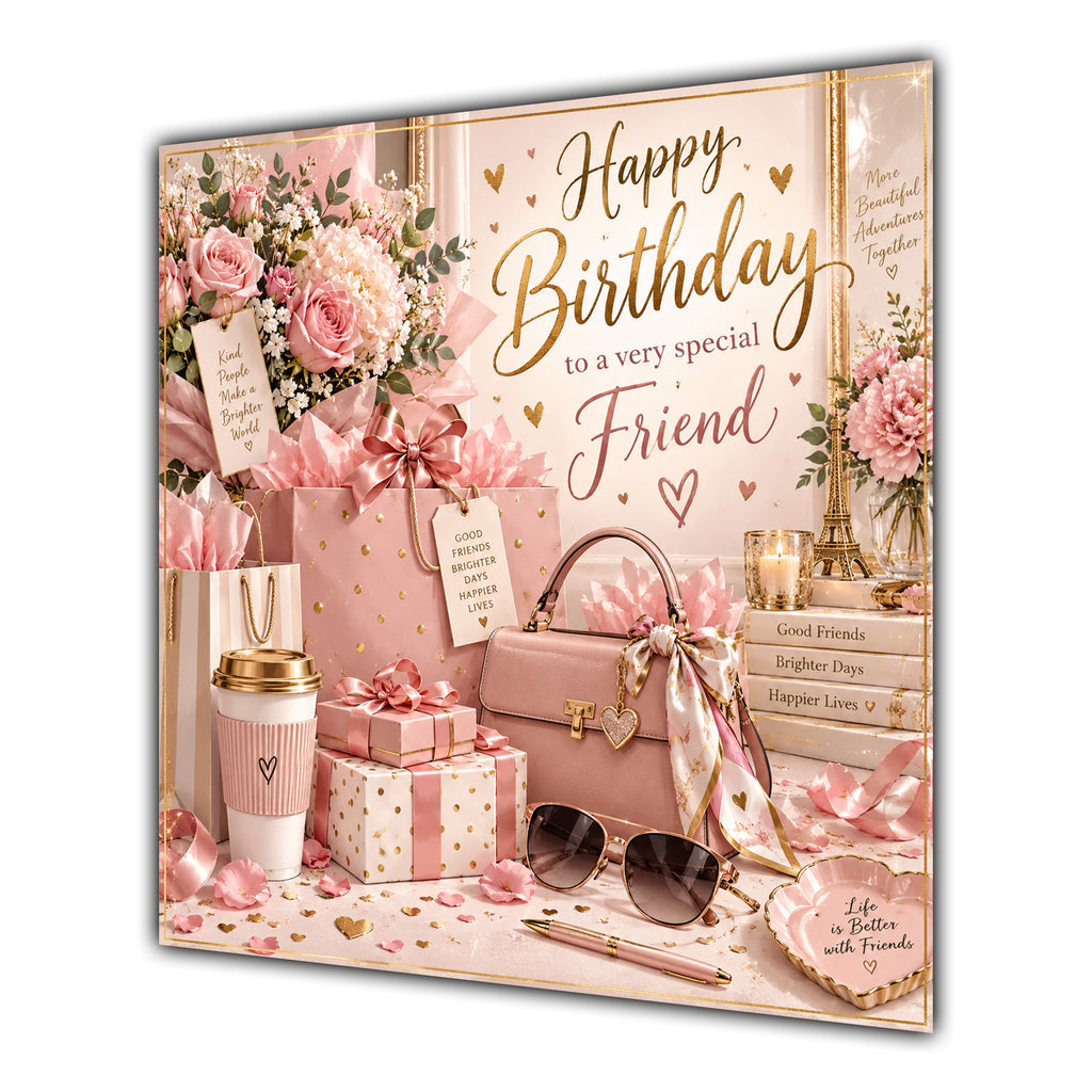 Friend Birthday Card Shopping Handbag Gifts