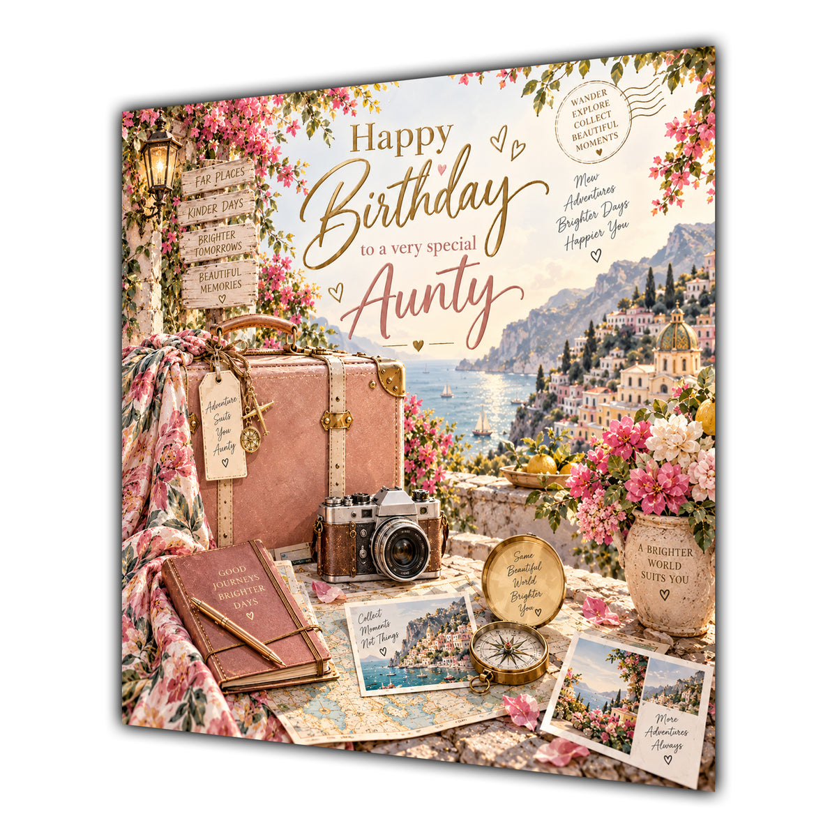 Aunty Birthday Card Travel Holiday Suitcase