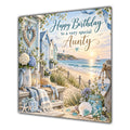 Aunty Birthday Card Beach Huts Seaside