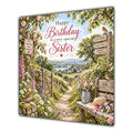 Sister Birthday Card Countryside Walk Flowers