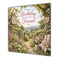 Friend Birthday Card Countryside Walk Flowers