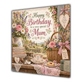 Mum Birthday Card Country Cottage Tea Flowers