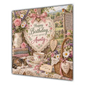 Aunty Birthday Card Country Cottage Tea Flowers