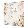 Nana Birthday Card Soft Pink Flowers Foliage
