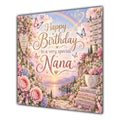 Nana Birthday Card Rainbow Butterflies Flowers