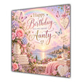 Aunty Birthday Card Rainbow Butterflies Flowers