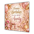 Aunty Birthday Card Rose Gold Balloons Confetti